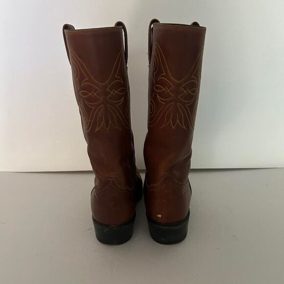 Vintage Tony lama Brown leather university cowboy boots with a boho vibe - Picture 6 of 8